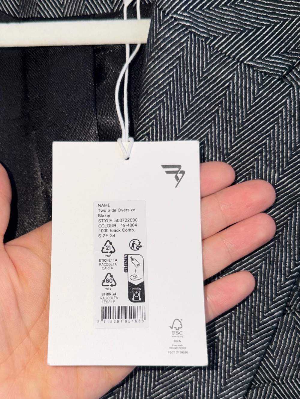 Remain Birger Christensen Oversized Two-Tone Herringbone Blazer power suit 4 - Picture 4 of 12